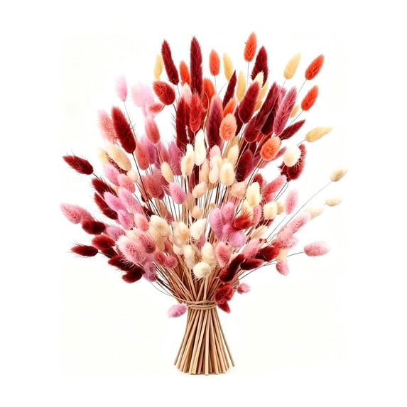 60 Pcs Fall Dried Flower Bouquet,17.72 Inch Natural Dried Pampas Grass Fall Flower Bouquets for Autumn Vase Filler | Fall Decorations Bunny Tail Grass for Table Wedding Decor