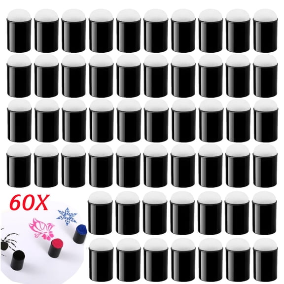 60 Pcs Finger Sponge Daubers Drawing Project Finger Painting Sponge Set for Face Paint Card Making, Stamping, Ink