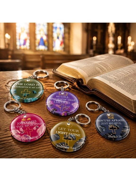 60 Pcs Floral Christian Acrylic Keychains Bible Verse Inspirational Scripture Keyrings Bulk Religious Gifts for Women Men Church Events Baptism Thanksgiving Party Favor Summer Gatherings