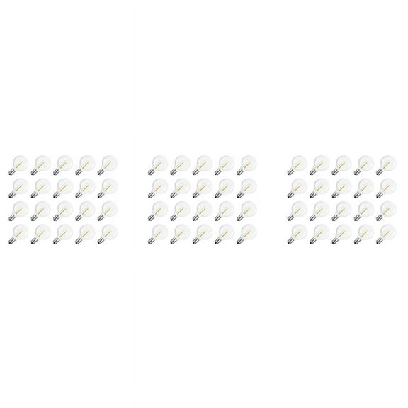 60 Pcs G40 LED Replacement Light Bulbs E12 Screw Base Shatterproof LED Globe Bulbs for Solar String Lights Warm,60 x G40 light bulbs,Clear