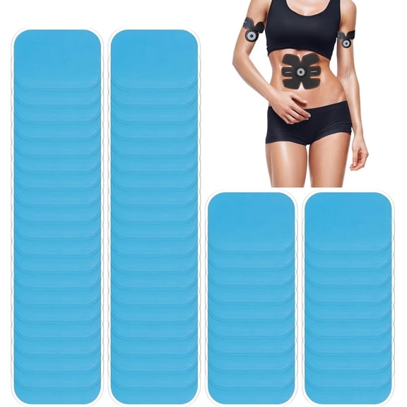 60 Pcs Gel Pads for Abs Stimulator,Gel Sheet Replacement Pads for Abdominal Muscle Trainer, EMS Abdominal Belt,Reusable Ab Workout Toner Belt Accessories