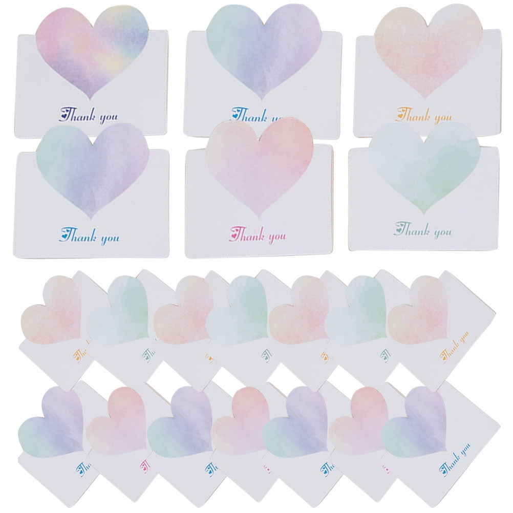 60 Pcs Gift Cards Greeting Cards Valentine Cardstock Heart Shaped Card