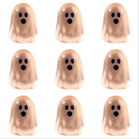 10 Pcs Halloween Luminous Mini Resin Ghost Figures Glow in the Dark Tiny Little Ghost Statue Miniature Figurines for Crafts Vase Filler Micro Landscape Fairy Garden Party Decor