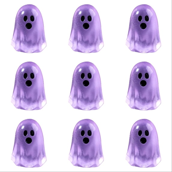 10 Pcs Halloween Luminous Mini Resin Ghost Figures Glow in the Dark Tiny Little Ghost Statue Miniature Figurines for Crafts Vase Filler Micro Landscape Fairy Garden Party Decor