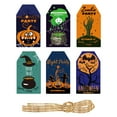 thumbnail image 1 of 60 Pcs Halloween Tags with String Halloween Paper Tags Spooky Craft Gift Label for Halloween Party Candy Present Wrap Gift Label, 1 of 7