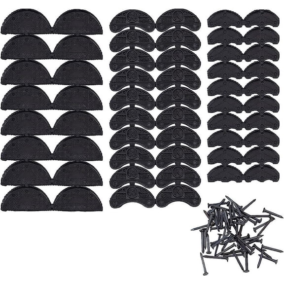 60 Pcs Heel Plates Rubber Shoe Heel Taps Black Shoe Sole Heel Shoes Repair Pads Replacement Shoe Repair Kit with Iron Nails