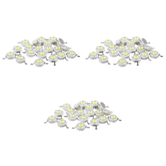60 Pcs High Power 2 Pin 3W White LED Bead Emitters 170-190Lm 6000K,60 x 3W LED Emitter,White