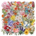 thumbnail image 1 of 60 Pcs Ins Style Ink Wash Floral Stickers, Waterproof Reusable Durable For Diy Decoration, Perfect For Laptops Phones Bikes And More, 1 of 7