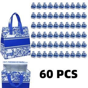 60 Pcs Insulated Food Delivery Bags – Bulk Thermal Tote for Hot & Cold Meals, Ideal for Pizza, Coffee, Catering, Restaurants & Picnics (Blue)