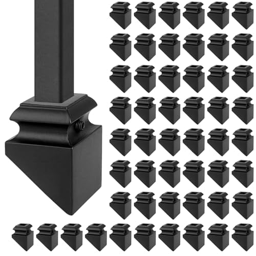 60 Pcs Iron Baluster Shoes with Screw Black Satin Slant Shoes Square Wrought Spindles for 1/2 Inch Staircase Balusters Use$$Tools & Hardware Other