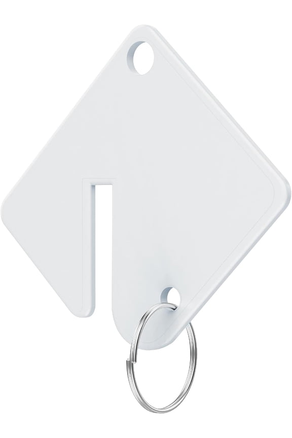 60 Pcs Key Tags Blank Plastic Upgrade Round Split Ring, Durable Key Identify, Bulk Key Tags for Key Cabinet 1.5 inches Square Shaped