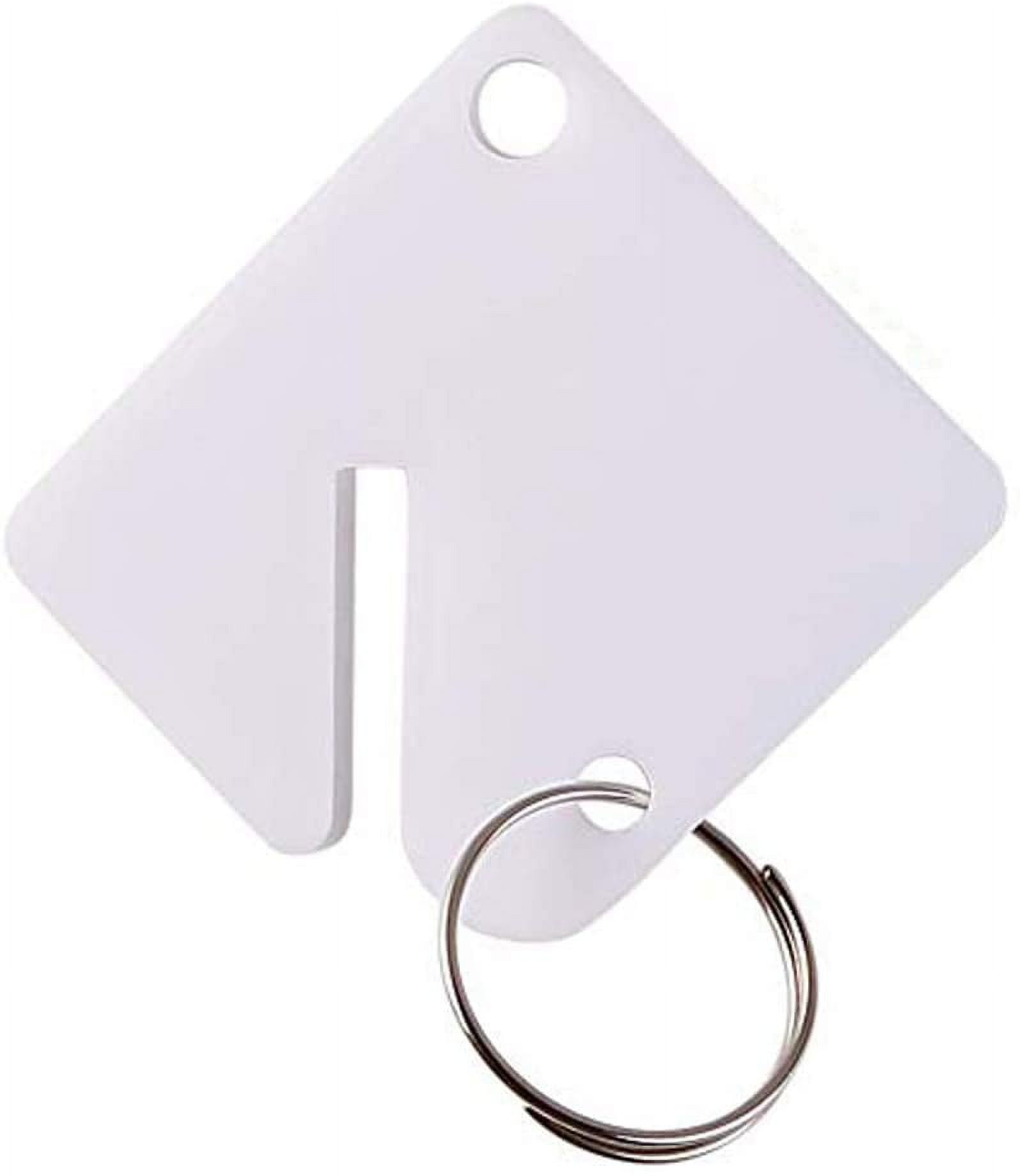 60 Pcs Key Tags Blank Plastic Upgrade Round Split Ring Durable Key