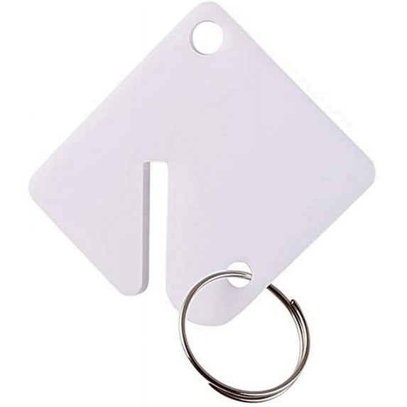 60 Pcs Key Tags Blank Plastic Upgrade Round Split Ring Durable Key Identify Tags Bulk Key Tags for Key Cabinet 1.5 inches Square Shaped
