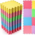 thumbnail image 1 of 60 Pcs Kids Foam Puzzle Floor Mat Bulk Solid Color Foam Play Mat with Borders Interlocking Multi Use Floor Rug for Baby Toddler Children Crawling Exercise Playroom 12 inch (Colorful), 1 of 12