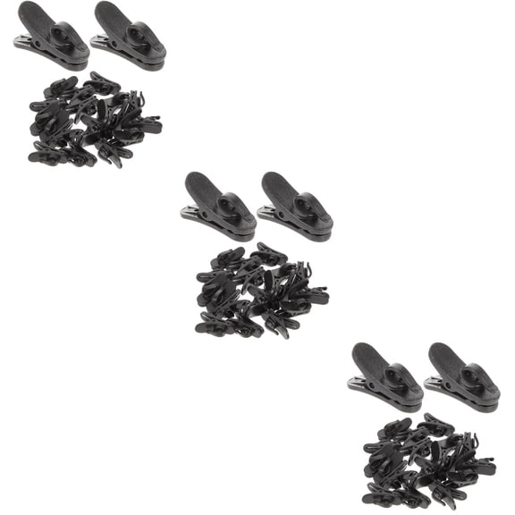 60-Pack Plastic Lapel Microphone Clips Lavalier Cord Clips for Collar Mic Accessories, Secure Wire Holders for Audio Recording