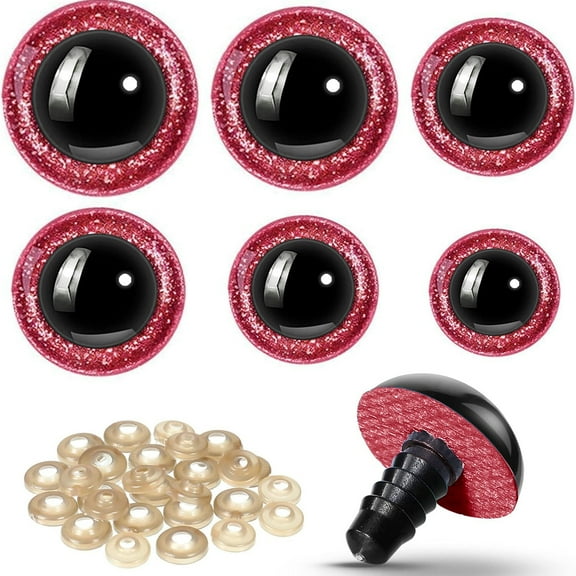 60 Pcs Large Safety Eyes Stuffed Animals Eyes Plastic 16-30 mm Craft Crochet Accessories for DIY of Puppet Bear Doll, Making Sewing Supplies, 6 Sizes