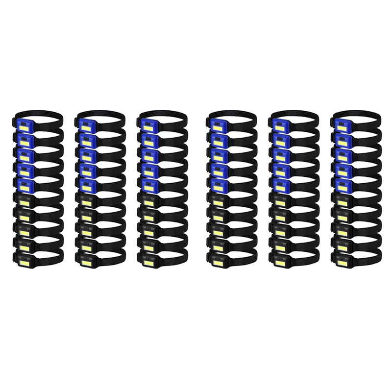 60 Pcs Led Headlight Flashlight for Adults Kids Outdoor Flashlight Headlights with Adjustable Headband Waterproof