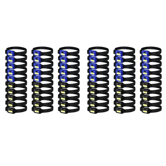 60 Pcs Led Headlight Flashlight for Adults Kids Outdoor Flashlight Headlights with Adjustable Headband Waterproof