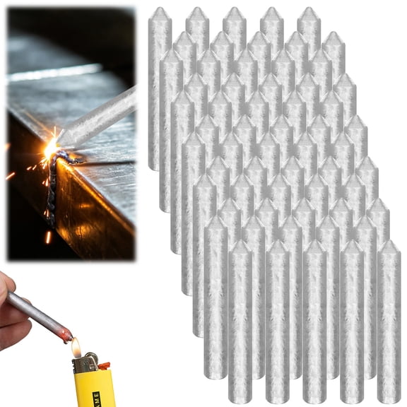 60 Pcs Low Temperature Universal Welding Rod Aluminum Welding Rods Easy Melt Metal Repair Copper Solder Stick Durable Fusible Electrodes Weldingrod Kit for Welders DIY Projects, 2.95", Silver 2.95"
