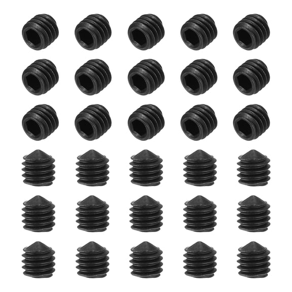 60 Pcs M3x4mm Set Screws, Carbon Steel Cone Point Hex Socket Grub Screw