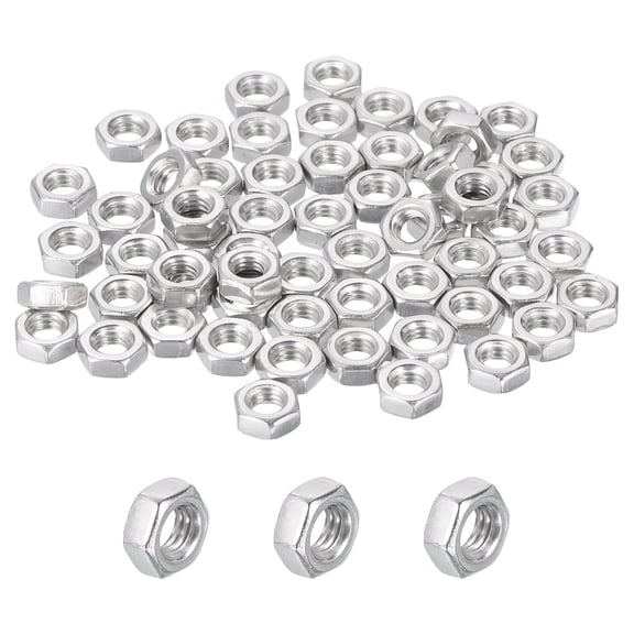 60 Pcs M4x0.7mm Hex Nuts, 304 Stainless Steel Metric Coarse Thread Hardware Nut