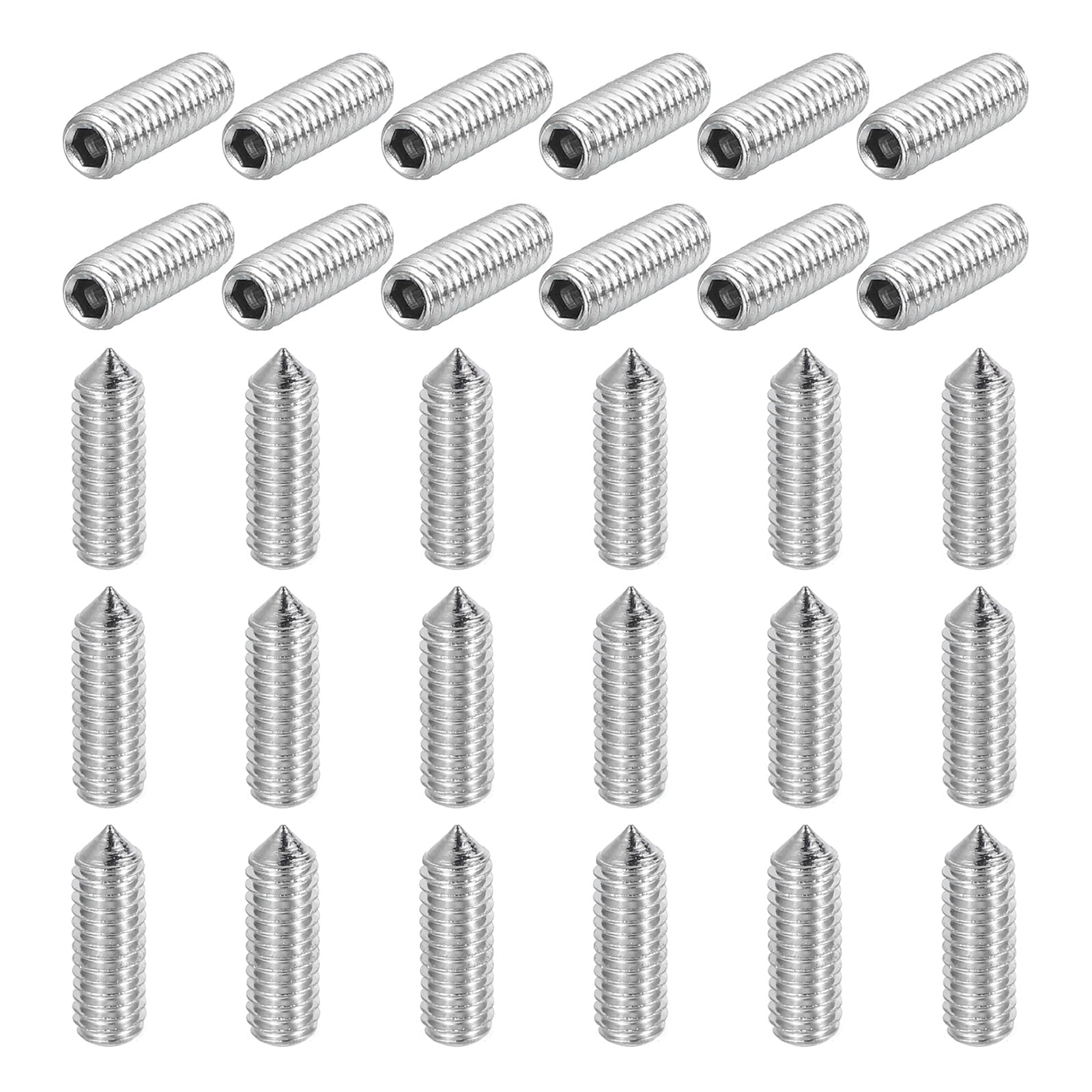 Machine Set Screws 50pcs 6-32 UNC Grub Screws 3/8" Long | 304 Stainless Steel Hex Socket Set Screws Stainless Steel Hex Screws