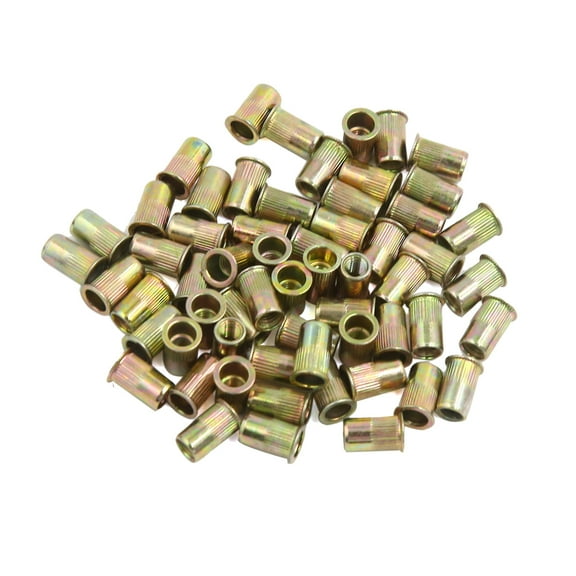 60 Pcs M5 Bronze Tone Stainless Steel Thread Small Head Rivet Nut Nutserts