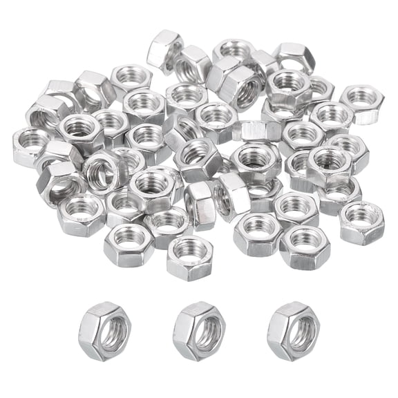 60 Pcs M5x0.8mm Hex Nuts, 304 Stainless Steel Metric Coarse Thread Hardware Nut