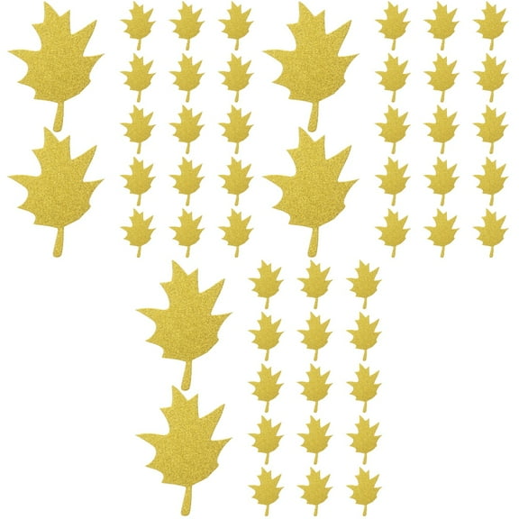 60 Pcs Maple Leaf Paper Cutouts Ornaments Glitter Fall Leaves Shaped Cutouts Thanksgiving Maple Leaves
