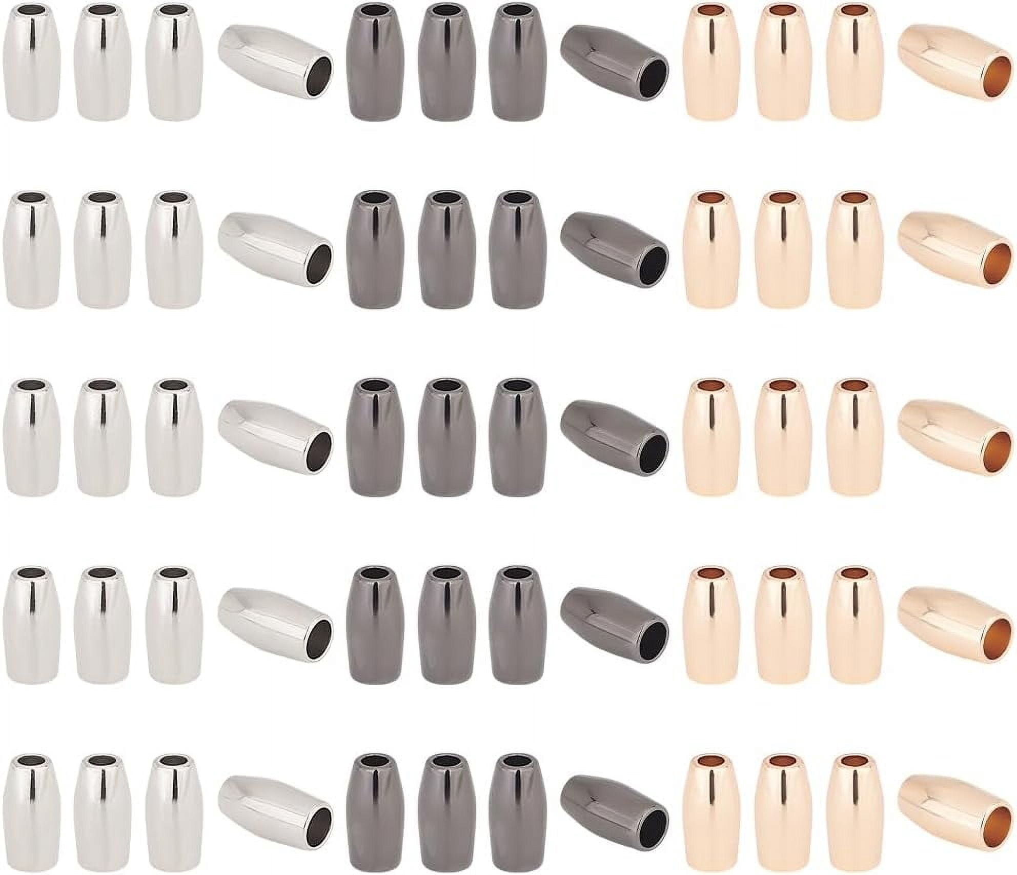 60 Pcs Metal Bell Stoppers 3 Colors Metal Fastener Cord Ends Stopper ...
