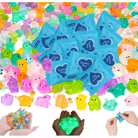 60 Pcs Mini Glow in The Dark Animal Resin Models,Mystery Resin Animals Small Luminous Figures DIY Fairy Garden House Micro Landscape Aquarium Decor Random Design