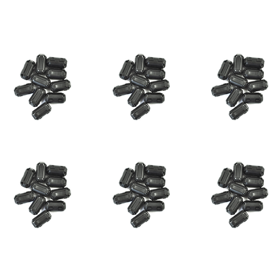 60 Pcs Movable 7mm Inner Diameter Black Ferrite Core Ring Cable Clip