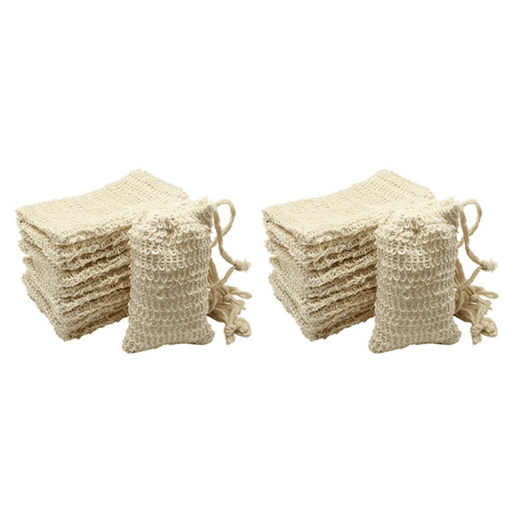 60 Pcs Natural Sisal Soap Bag Exfoliating Saver Pouch Holder