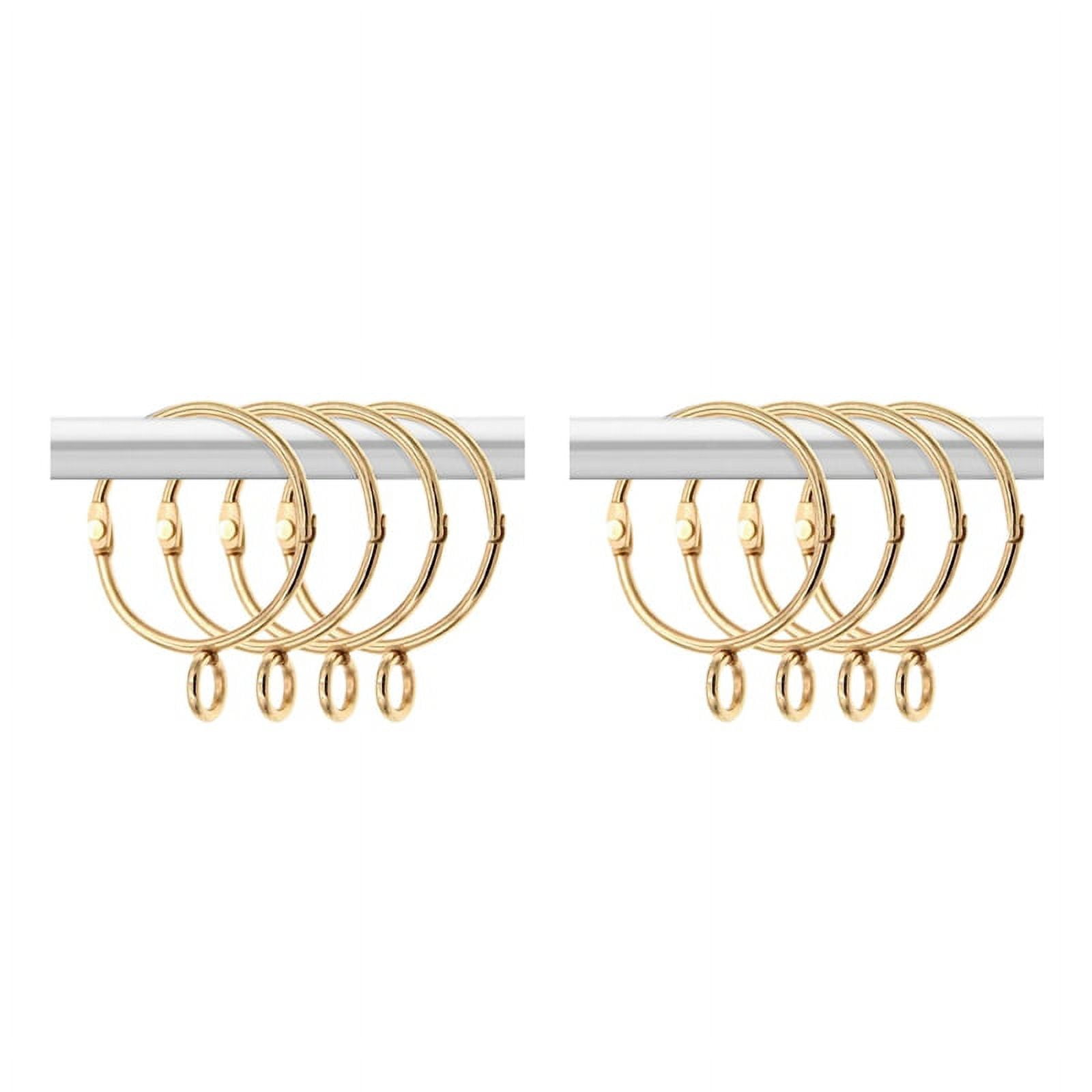60 Pcs Openable Gold Curtain Rings Open and Close Metal Rustproof