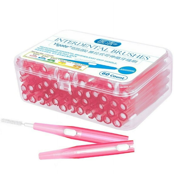 60 Pcs/Pack Push-Pull Interdental Brush Gum Interdental Tooth Brush Orthodontic Wire Brush Toothbrush Oral Care Toothpick