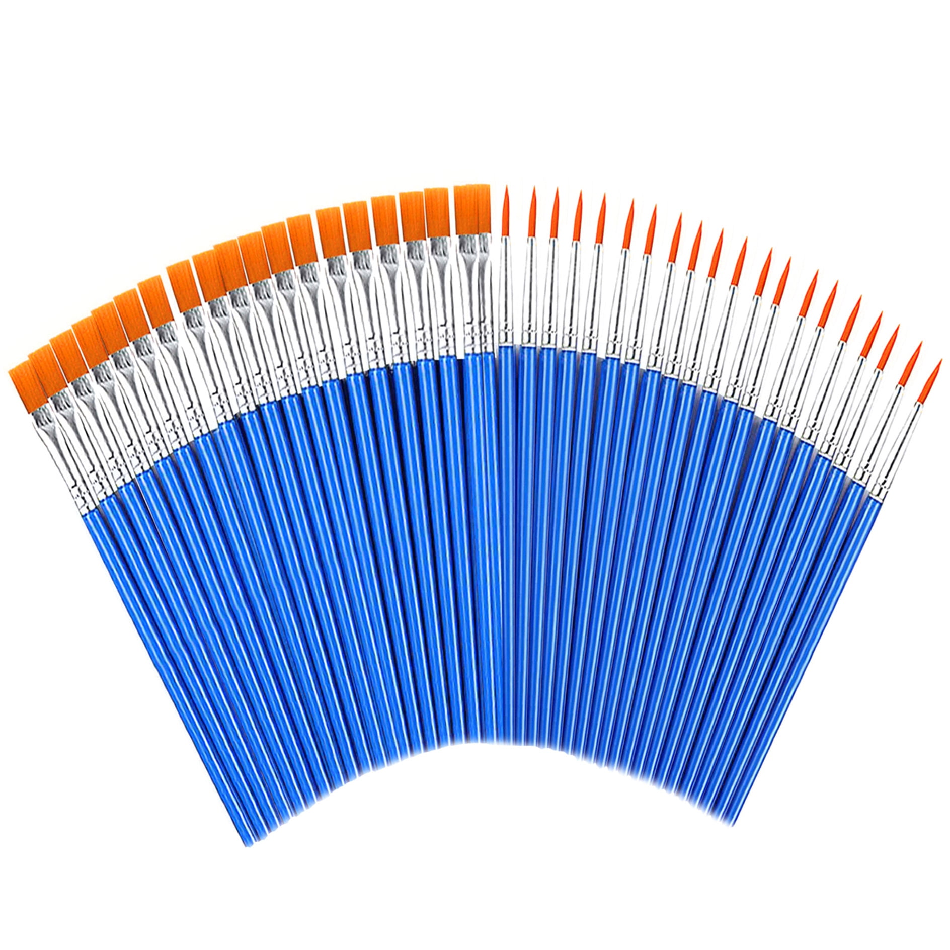 60 Pcs Paint Brushes Bulk for Kids, Round Flat Small Brush Set for Art