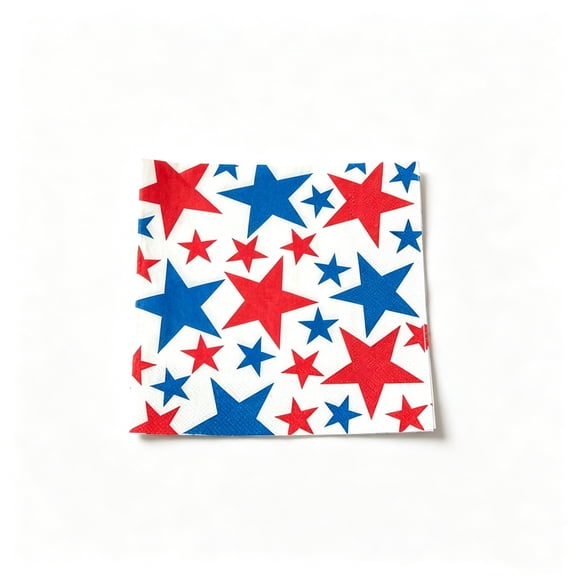 60 Pcs Patriotic Napkins,4th of July Decorations Star Decor Disposable Napkin,Dinner Paper Hand Towel for Independence Day Memorial Veteran Party Supply,6.5x6.5 Inch