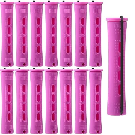 60 Pcs Perm Rods for Long Hair Plastic Curl Rods Cold Wave Irons Curling Roller for Hair Styling Hairdressing Tools (0.75 Inch,Purple)