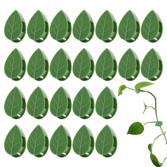 60 Pcs Plant Climbing Wall Fixture Clips Self-Adhesive Hook Vines Traction Clips Invisible Holder Garden Green Leaf Simulation Self-Adhesive Hook Wire Fixing Supporting