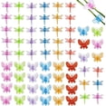 thumbnail image 1 of 60 Pcs Plant Orchid Clips Kit Butterfly Vine Clips Dragonfly Orchid Support Clips Garden Plant Clips for Support Flower Vine Orchid, Mix Color, 1 of 4