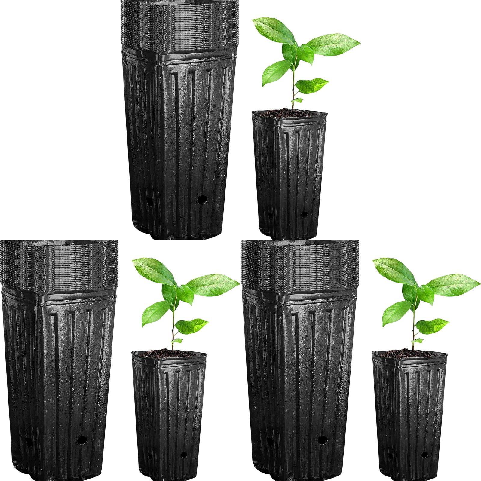 60 Pcs Nursery Tree Pots, 7.8 Inch Tall Seedling Flower Container Pots for Indoor and Outdoor Garden Plants, Deep Root Planter for Vegetables and Flowers (Black)