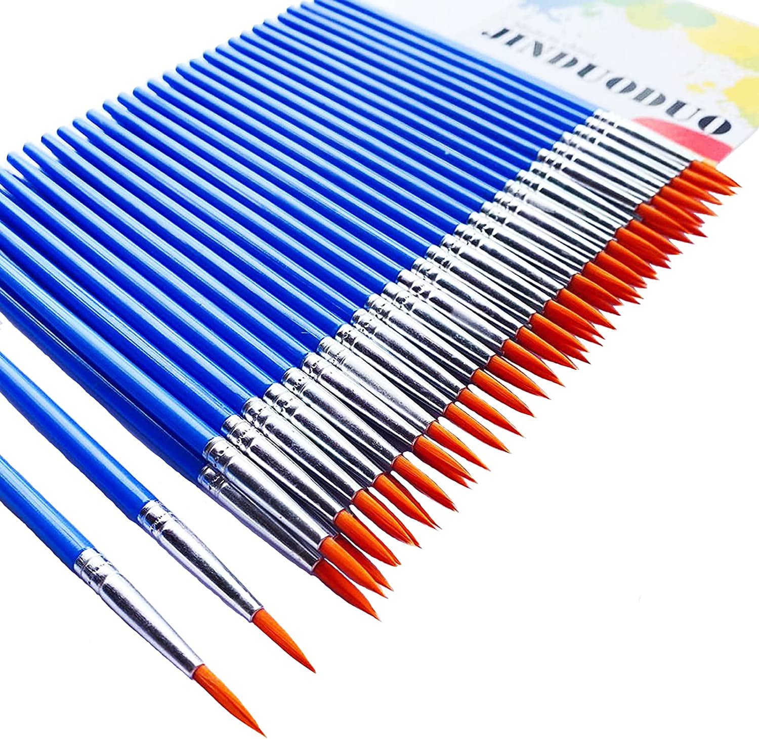 60 Pcs Pointed Round Paint Brushes for Kids/Students/Teens/Beginners
