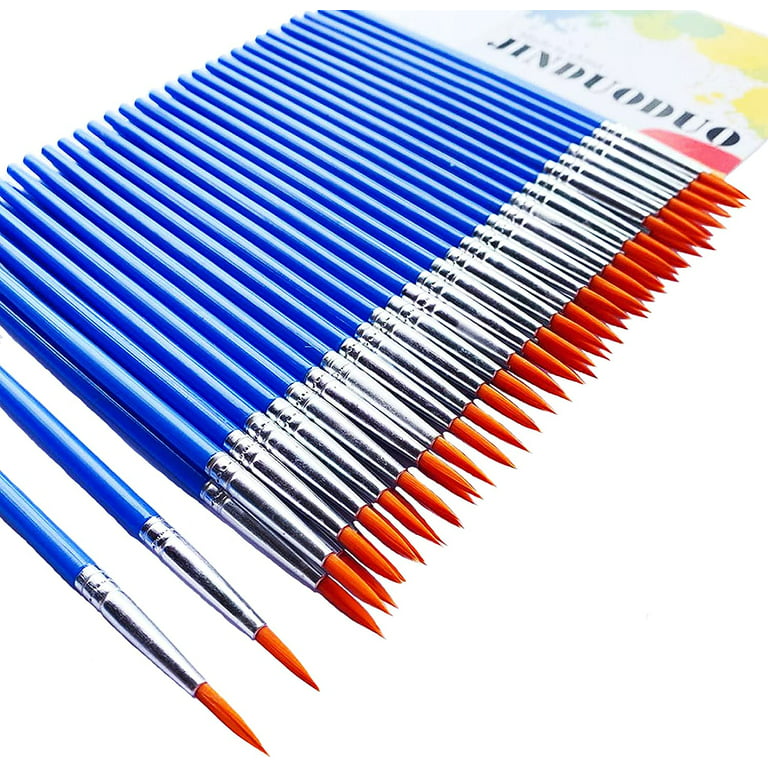 60 Pcs Pointed Round Paint Brushes for Kids/Students/Teens/Beginners,Detail  Paint Brush Set for Watercolor/Oil/Acrylic,Short Plastic Handle Small  Paintbrushes for Art Class Painting 