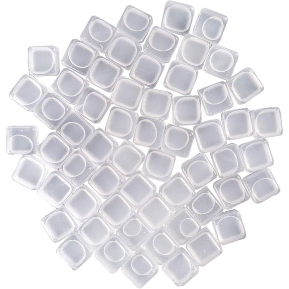 60 Pcs Reuable Ice Cubes White Clear Plastic Ice Cube to Keep Our drinks such as Lemon Wine Water Cool Longer Pretty for Party Wedding Filled With Pure Water