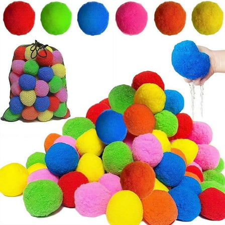  60 Pcs Reusable Water Balloons,Soft Balls for Outdoor Water Games,Beach Pool Party Supplies