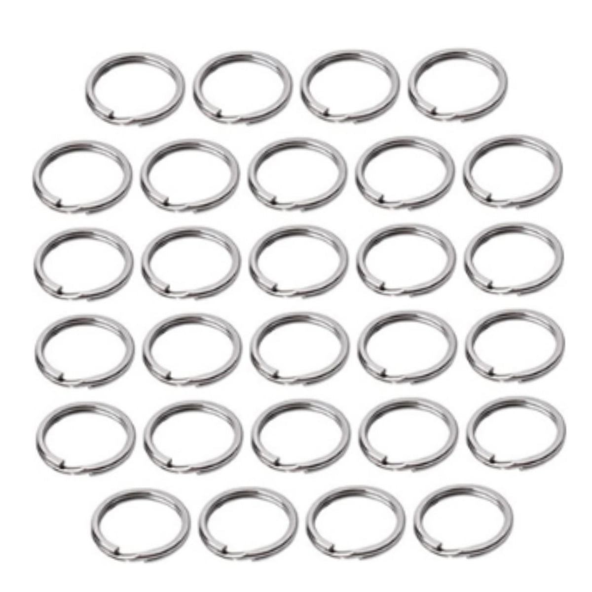 60 Pcs Round Mini Stainless Steel Key Rings Open Jump Rings, with ...