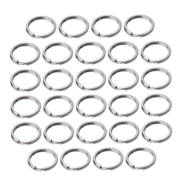 60 Pcs Round Mini Stainless Steel Key Rings Open Jump Rings, with Double Loops Split Key Rings Connectors, Small Round Key Ring Parts for Jewelry Necklaces Bracelets Earrings