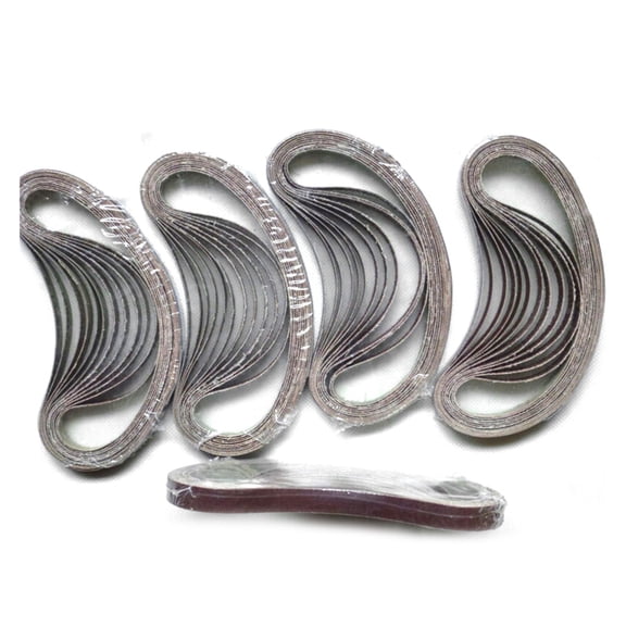 60 Pcs Sanding Belts Sand Paper Replacement Set 13x457mm 40/60/80/120/180/240 Grit for Grinder Sander Polishing Tool Accessories