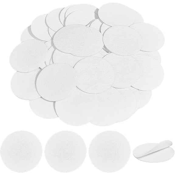 60 Pcs Self-Adhesive Felt Pads 3 Inch White Adhesive Felt Circles Non-Woven Felt Fabric Round Felt Sticker