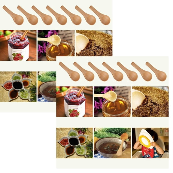 60 Pcs Small Wooden Spoons, 3 Inch Mini Wood Natural Spoons for Jars Tasting Condiments Salt Sugar Coffee Tea Honey Spices, Tiny Wooden Teaspoons for Kitchen Supplies Brown